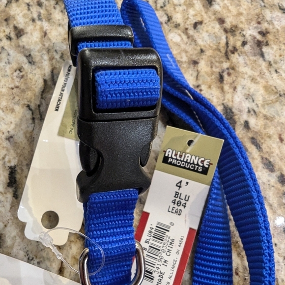 New Alliance Adjustable collar Sz Small 10-14" & leash 4 feet lead, blue - Picture 8 of 10